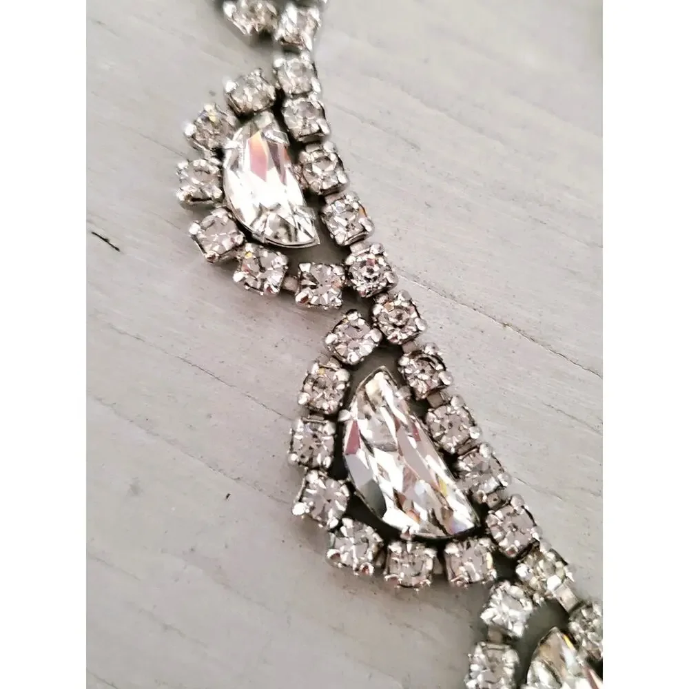 Vintage Mid-Century Kramer Designer Rhinestone Necklace and Earring Set